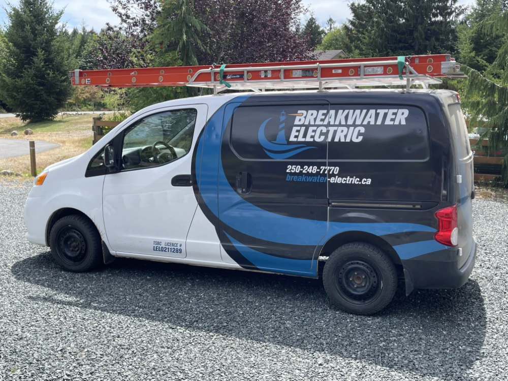 A photo of the Breakwater Electric service van
